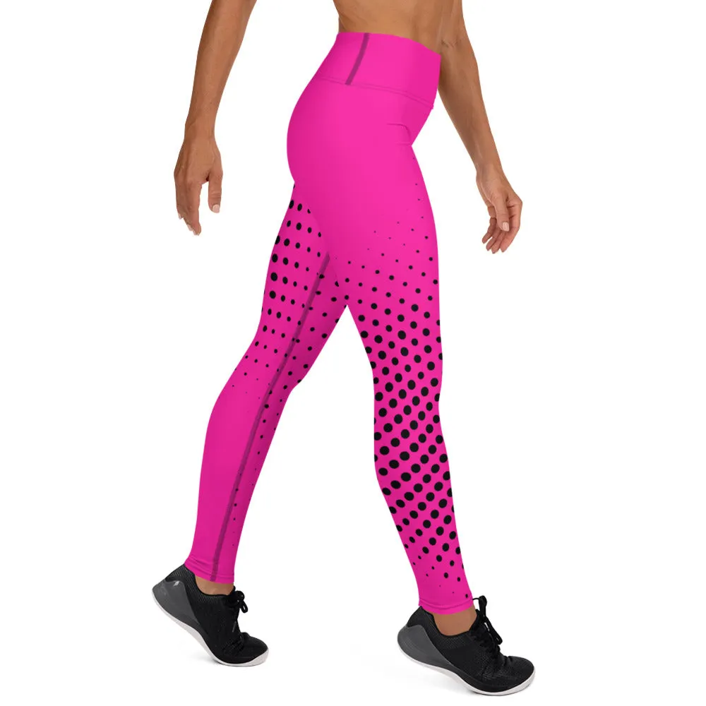 South Central Girl Fuschia Half Tone Yoga Leggings