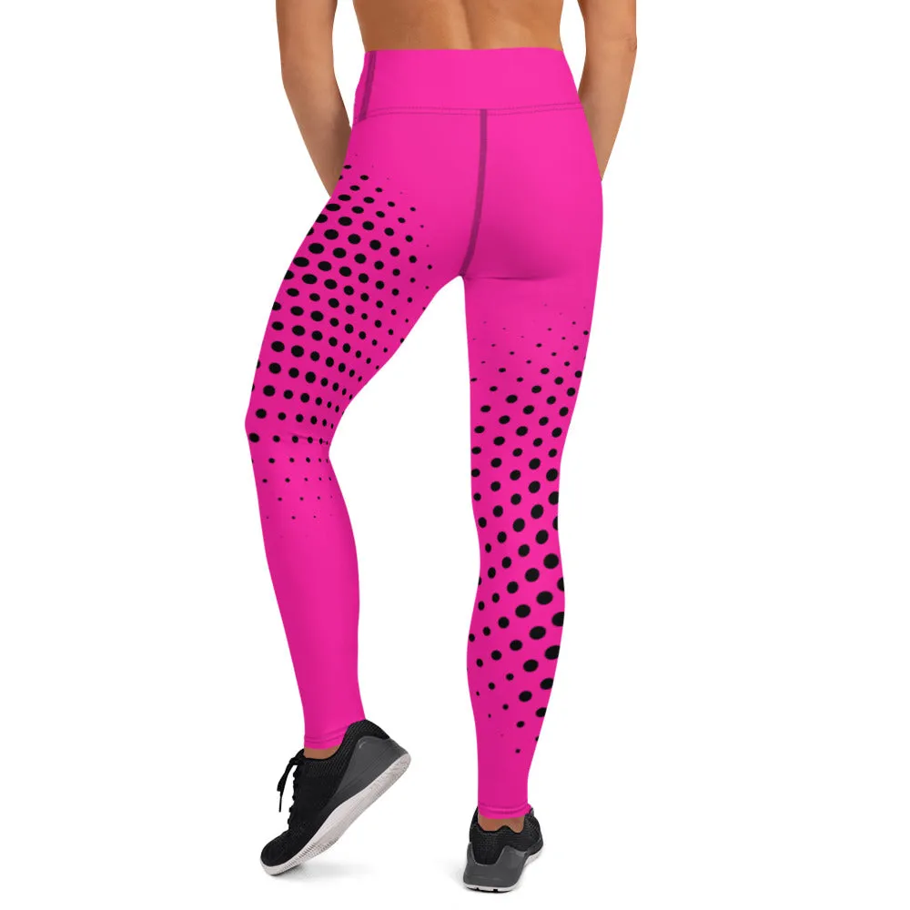 South Central Girl Fuschia Half Tone Yoga Leggings