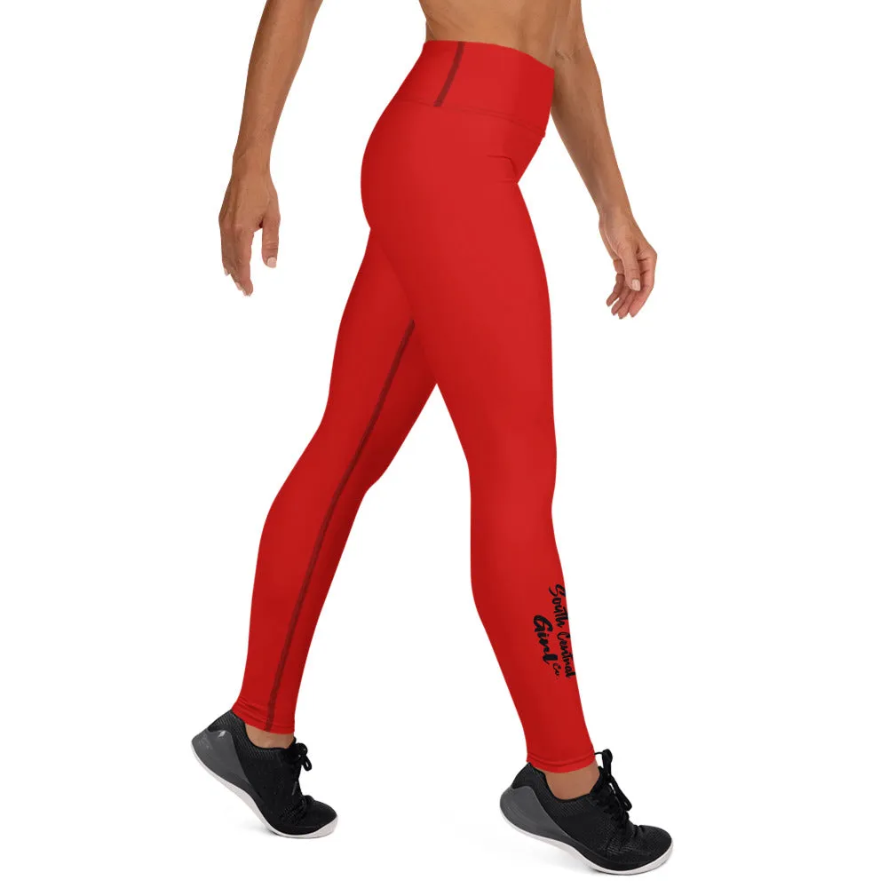 South Central Girl Valentina Red Yoga Leggings