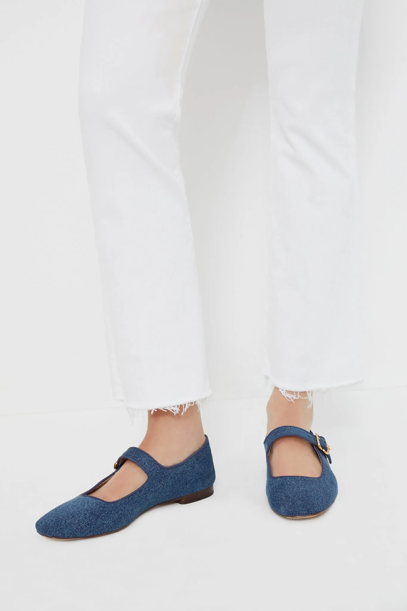 Summer Denim Twill Michaela Flats