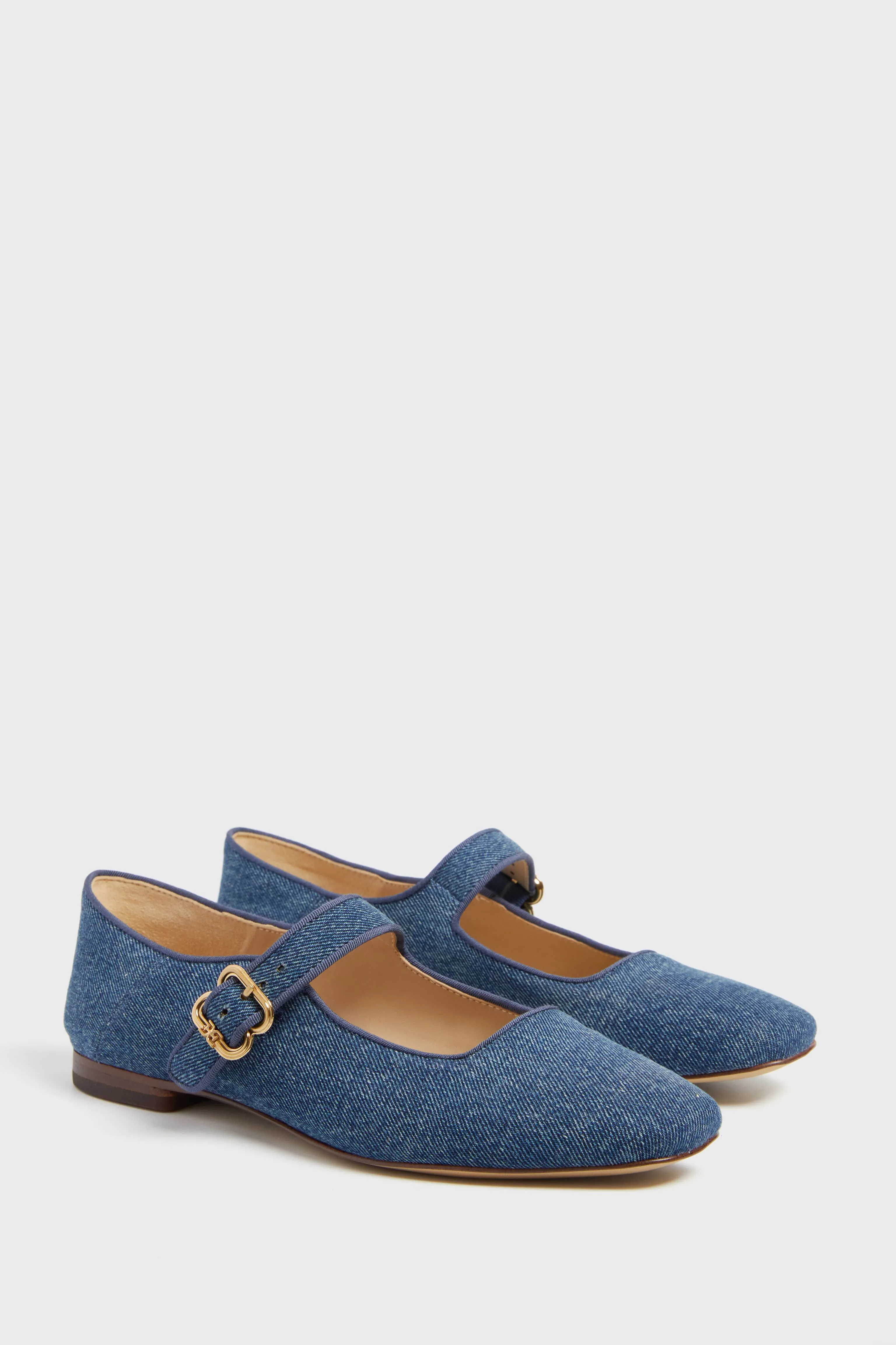 Summer Denim Twill Michaela Flats