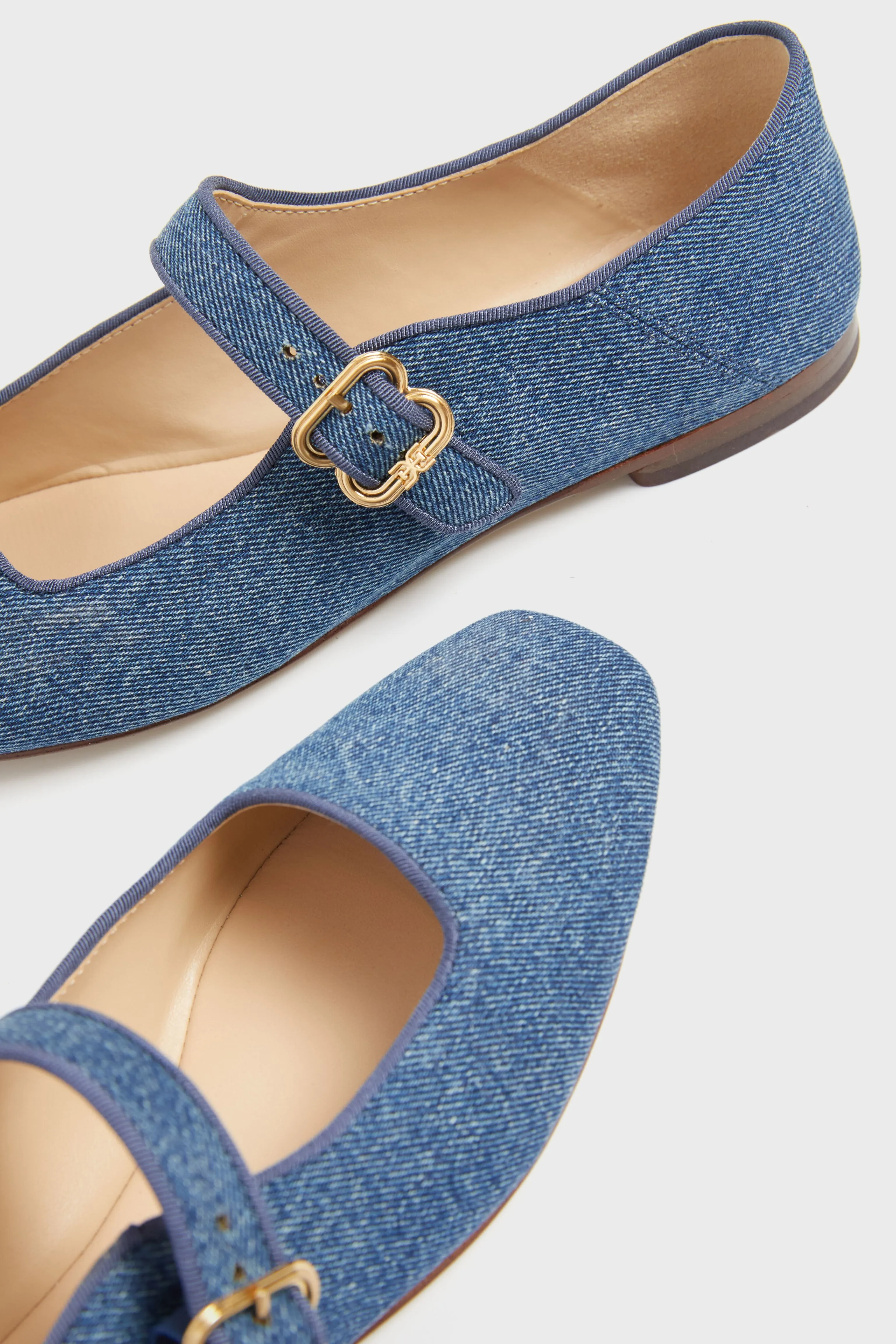 Summer Denim Twill Michaela Flats