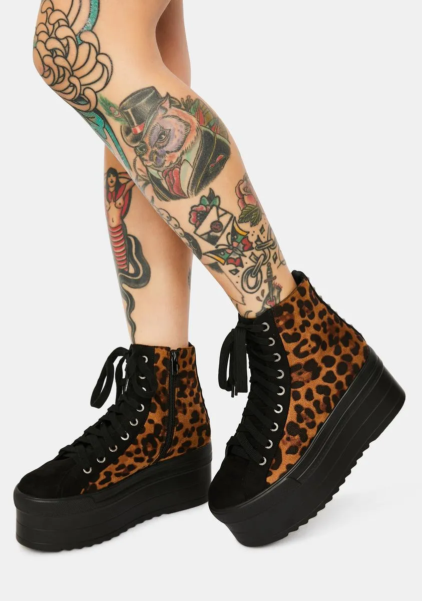 Sway This Way Leopard Flatform Sneakers-