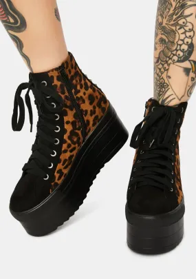 Sway This Way Leopard Flatform Sneakers-