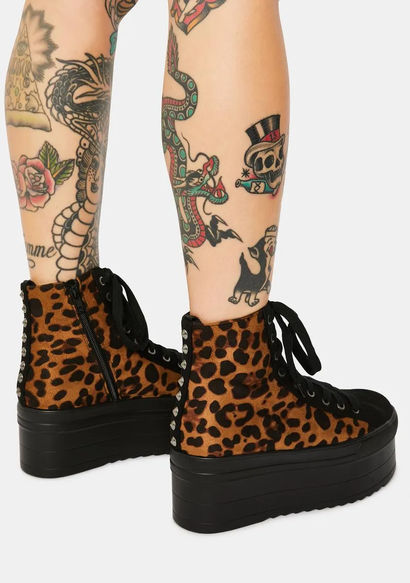 Sway This Way Leopard Flatform Sneakers-