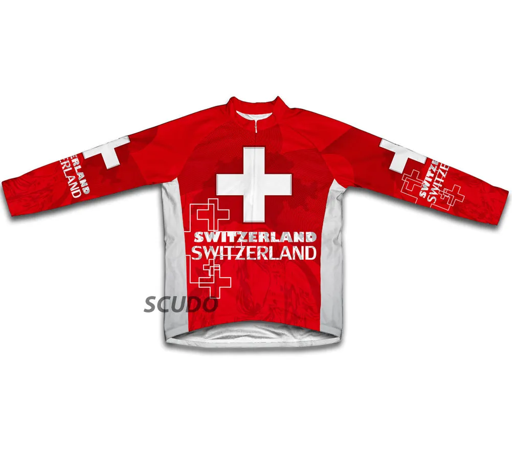 Switzerland Flag Winter Thermal Cycling Jersey