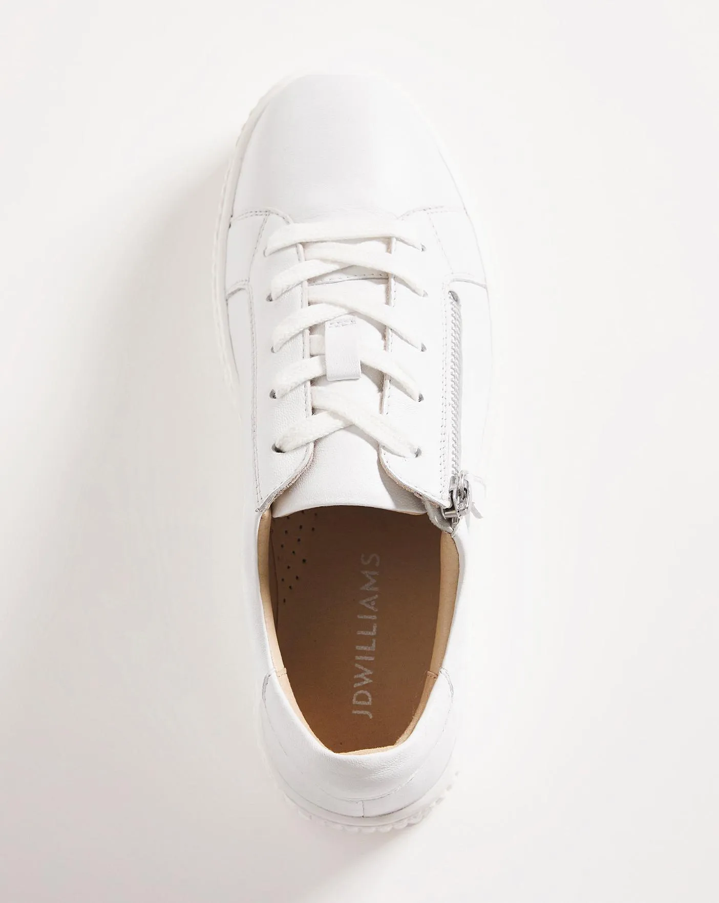 Talulah Leather Side Zip Trainers Extra Wide EEE Fit