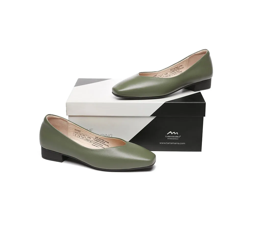 TARRAMARRA Women Ballet Leather Square Toe Flats