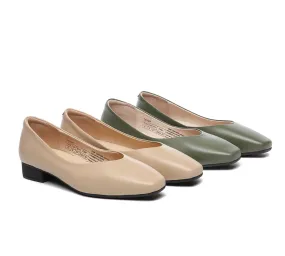 TARRAMARRA Women Ballet Leather Square Toe Flats