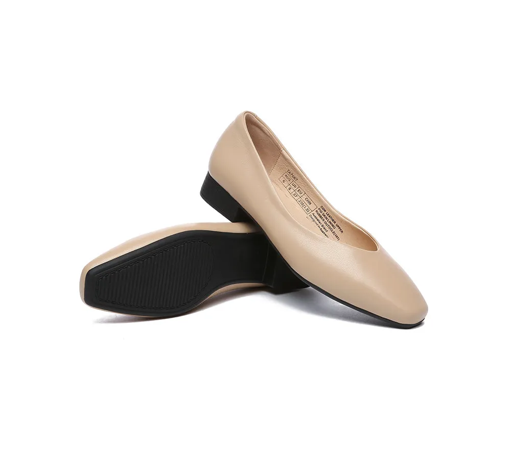 TARRAMARRA Women Ballet Leather Square Toe Flats