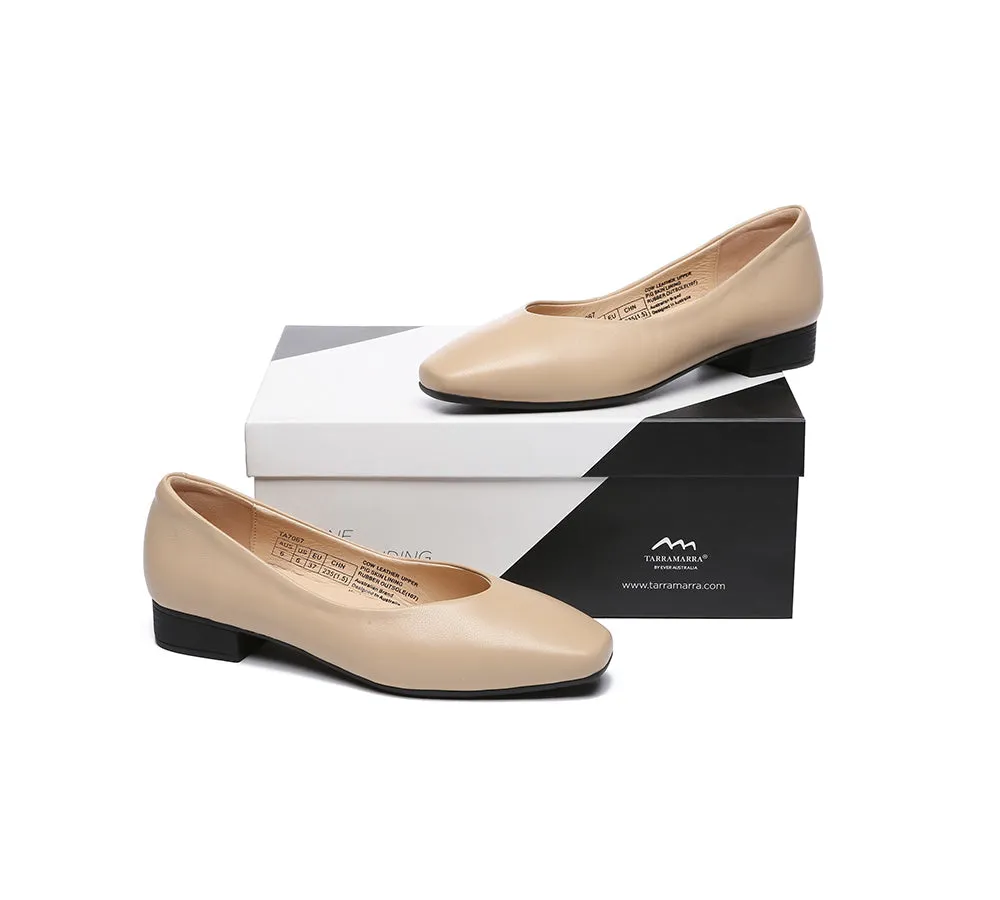 TARRAMARRA Women Ballet Leather Square Toe Flats