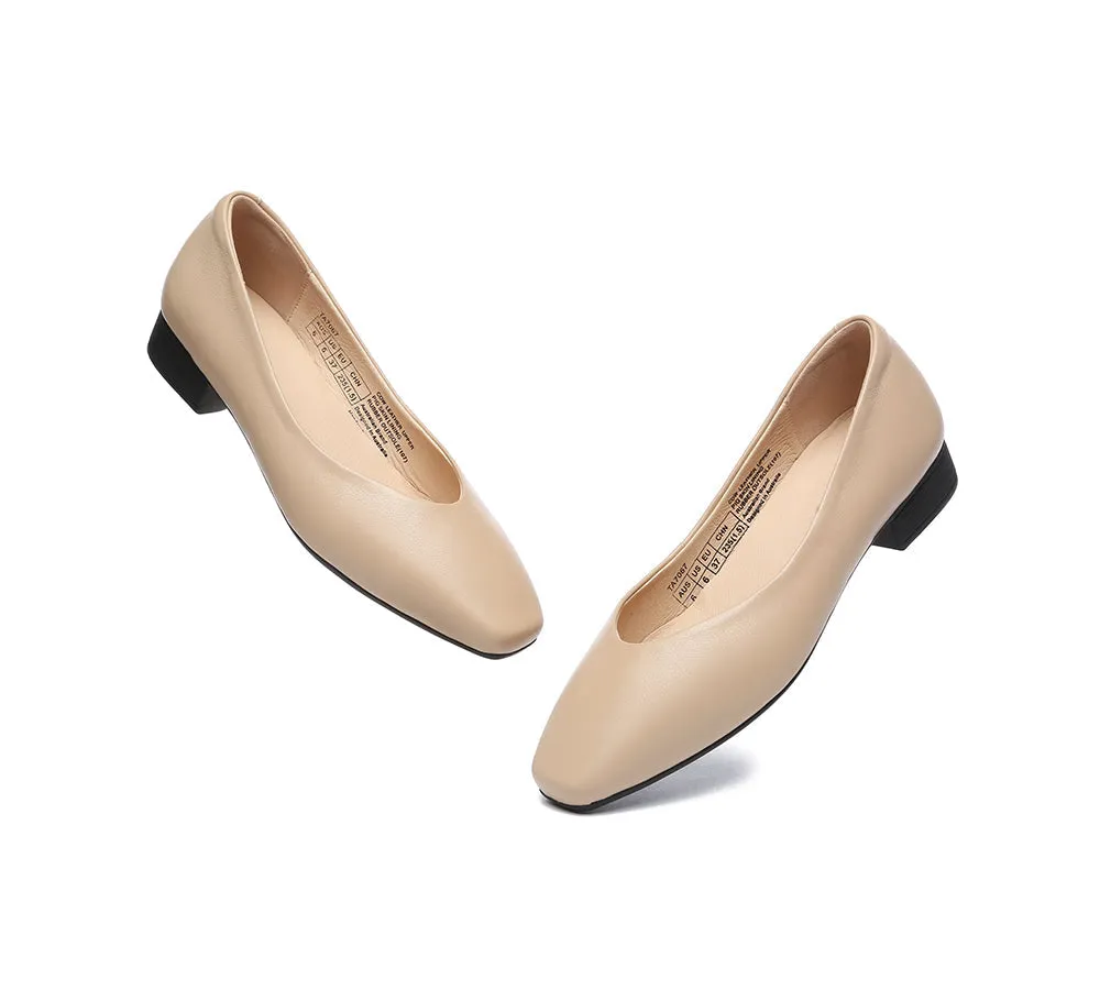 TARRAMARRA Women Ballet Leather Square Toe Flats