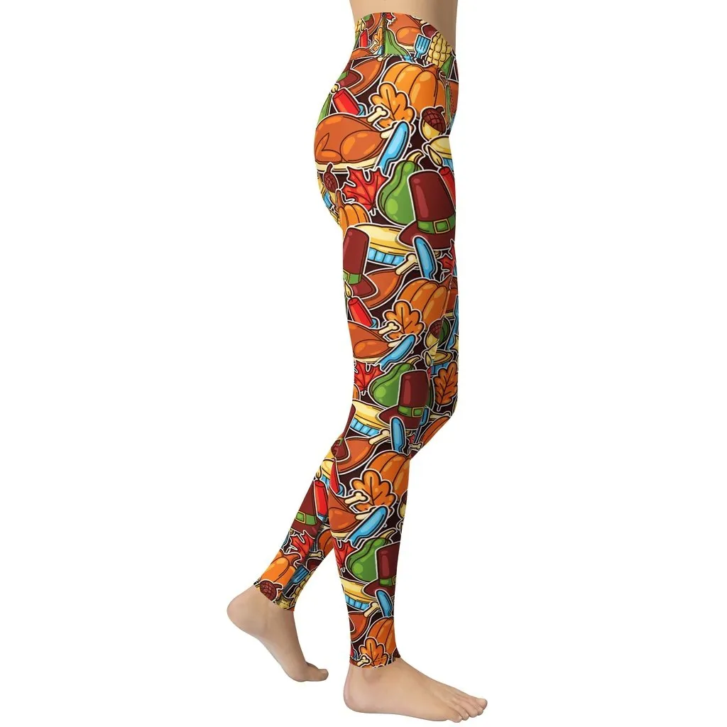 Thanksgiving Celebration Yoga Leggings