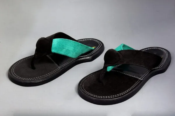 The Akan Black ornament open handmade Slipper