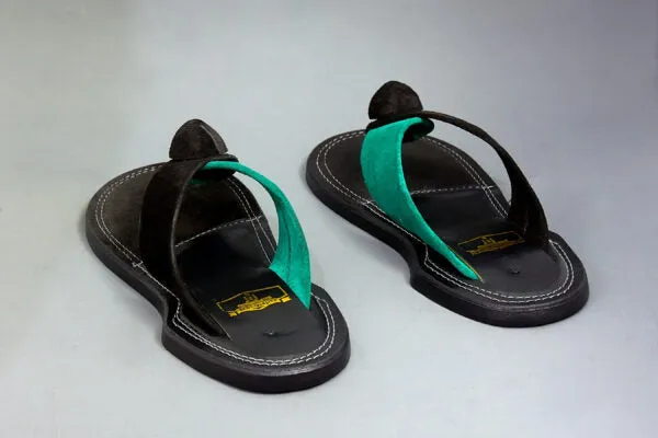 The Akan Black ornament open handmade Slipper