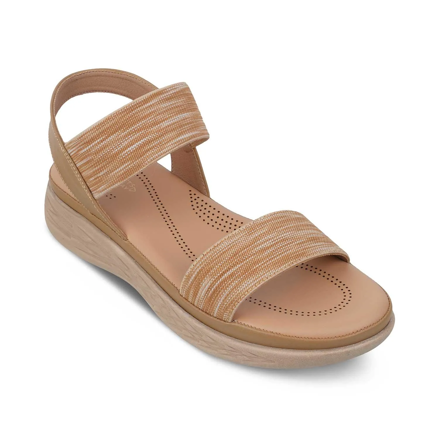 The Hintle Beige Women's Casual Wedge Sandals Tresmode