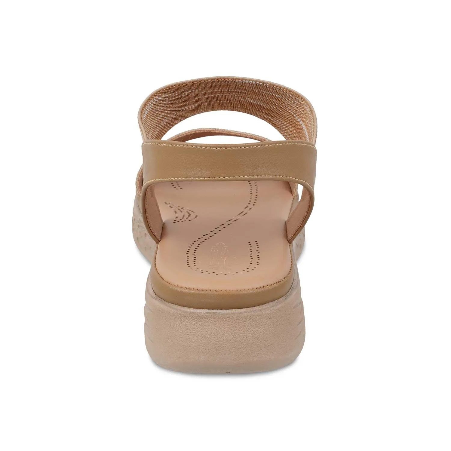 The Hintle Beige Women's Casual Wedge Sandals Tresmode