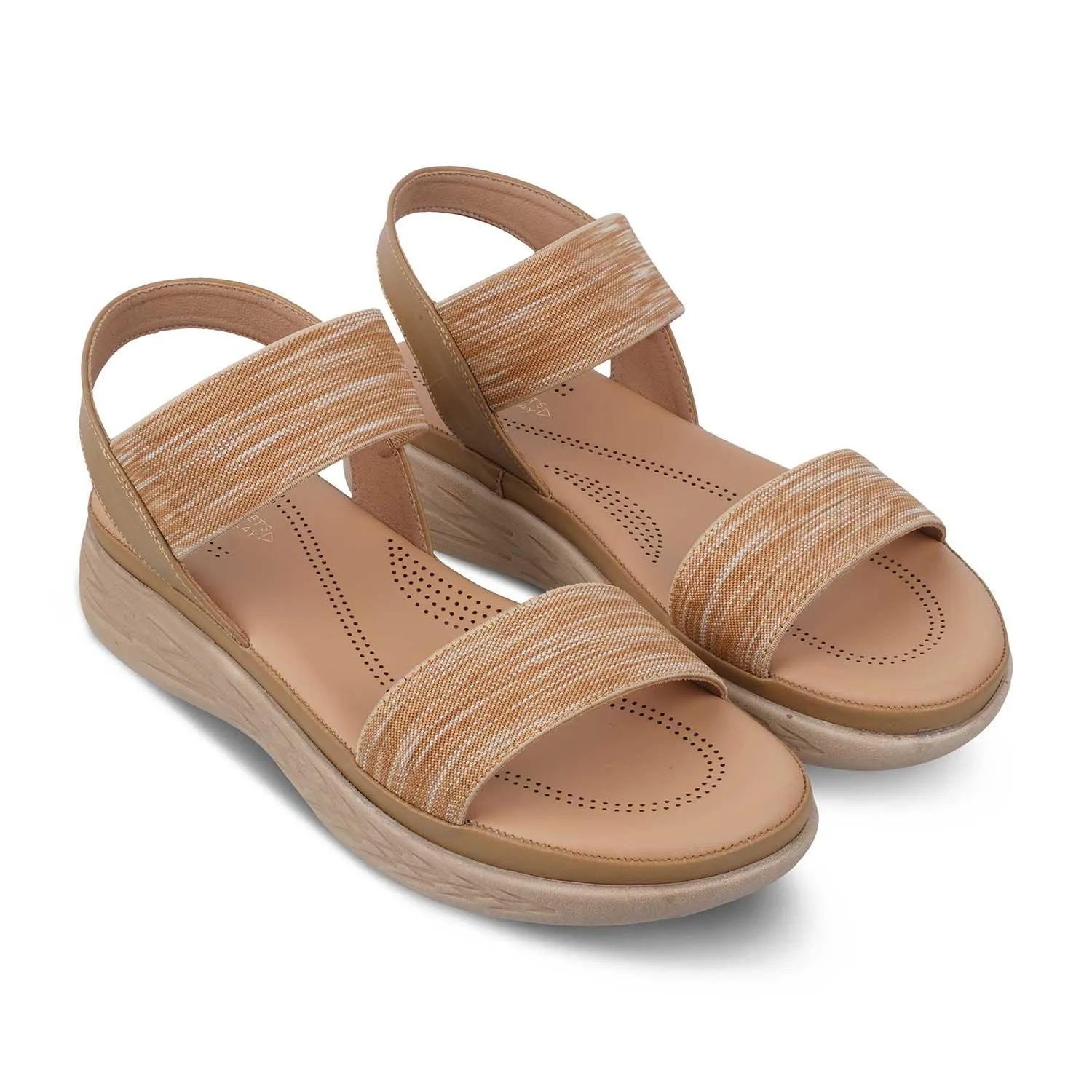 The Hintle Beige Women's Casual Wedge Sandals Tresmode