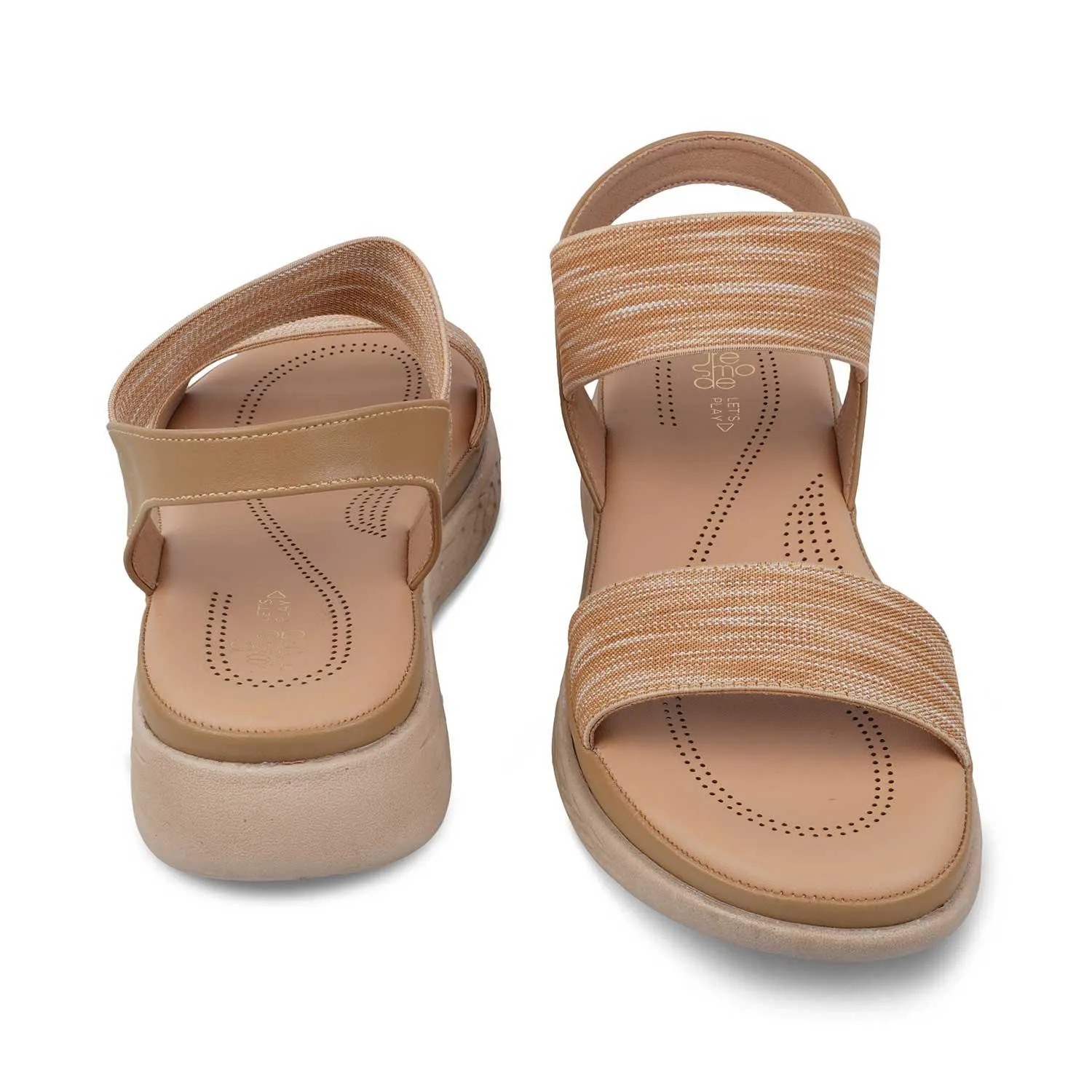 The Hintle Beige Women's Casual Wedge Sandals Tresmode