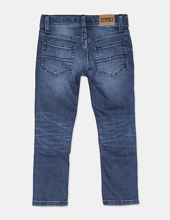 Tommy Hilfiger Kids Boys Indigo Scanton Slim Fit Stone Wash Jeans