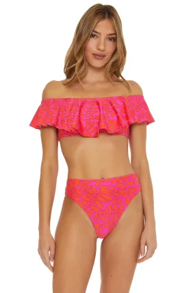 Trellis Off Shoulder Bandeau Bikini Top