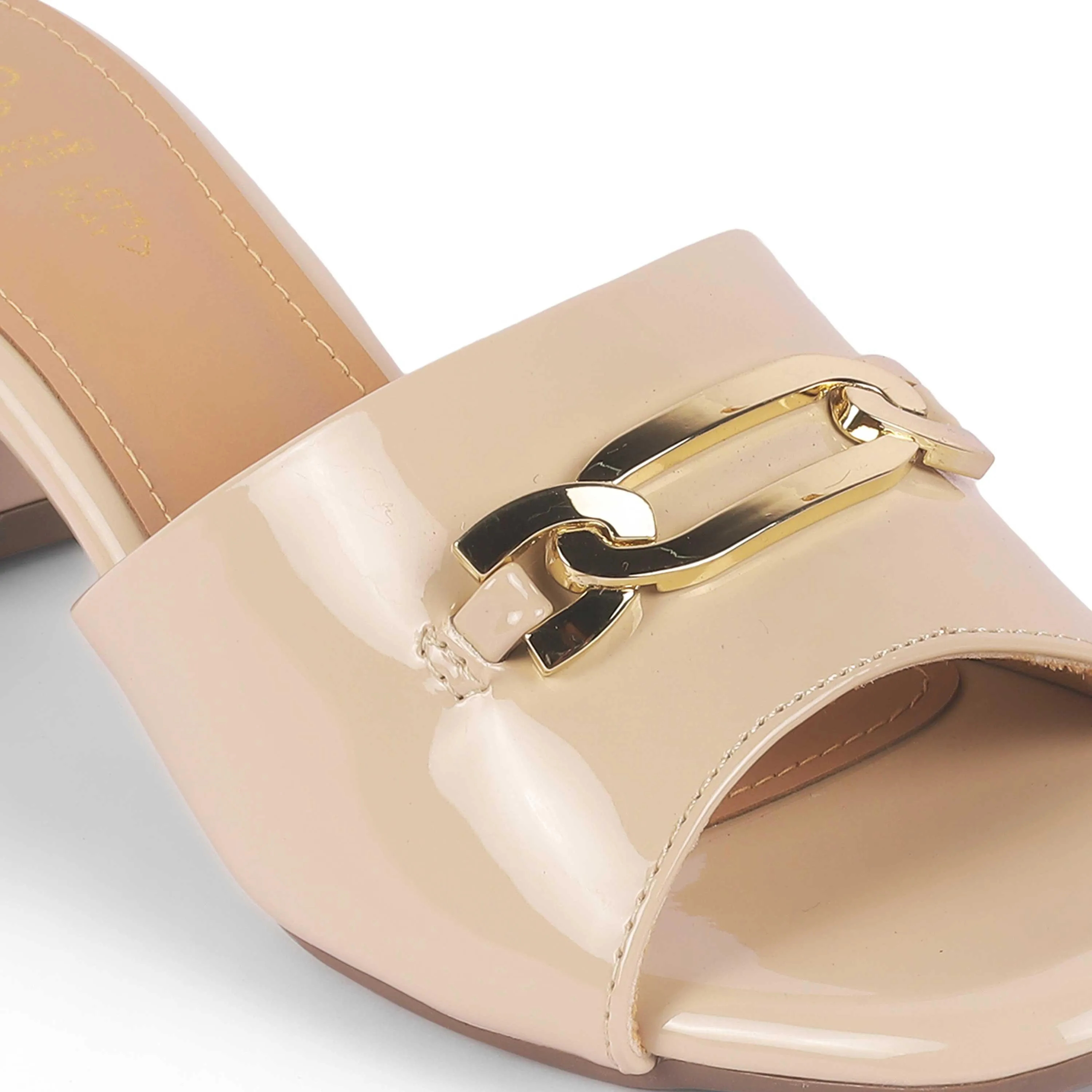 Tresmode Adare Beige Women's Dress Block Heel Sandals