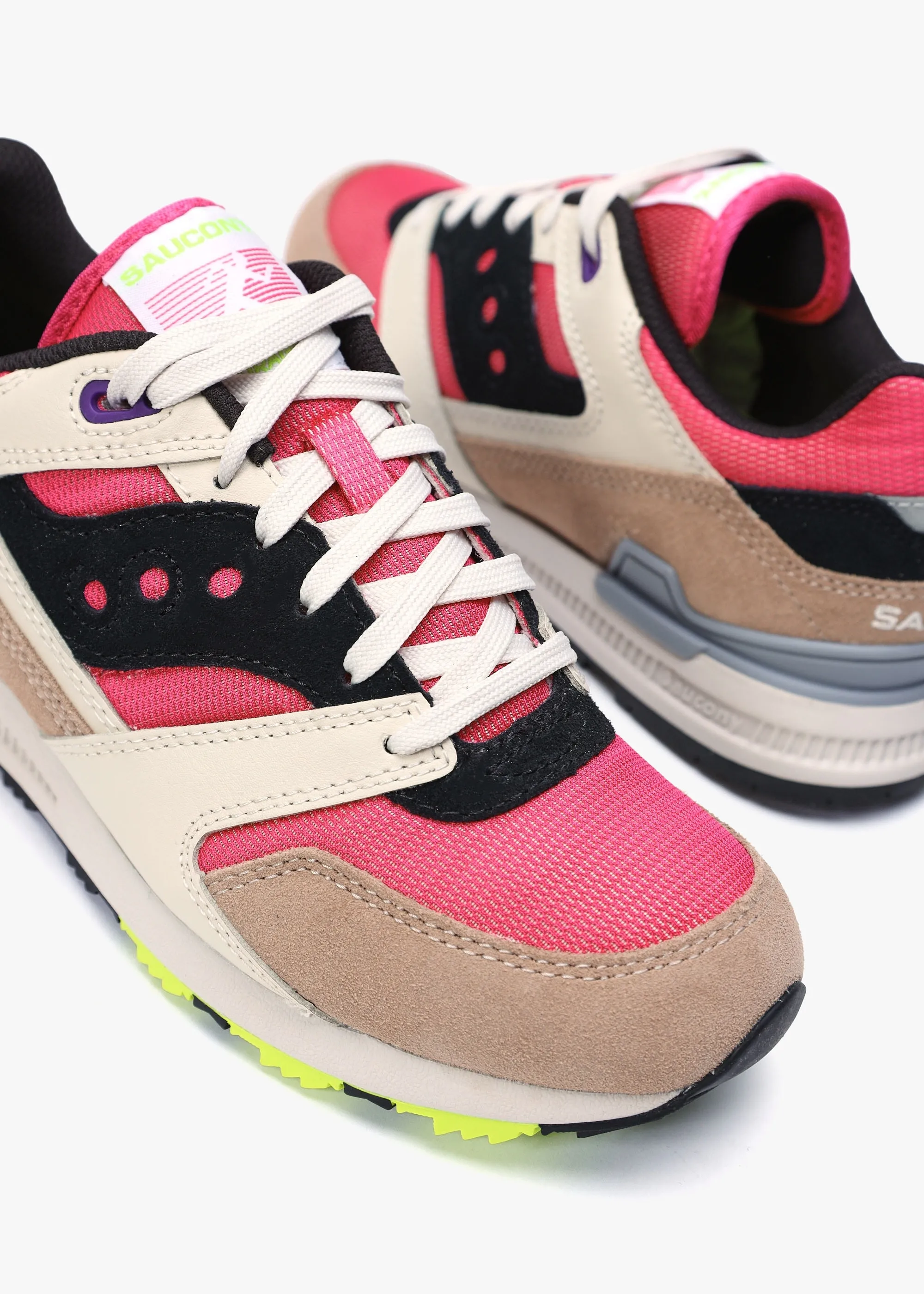 Unisex Courageous Pink & Purple Leather & Suede Trainers