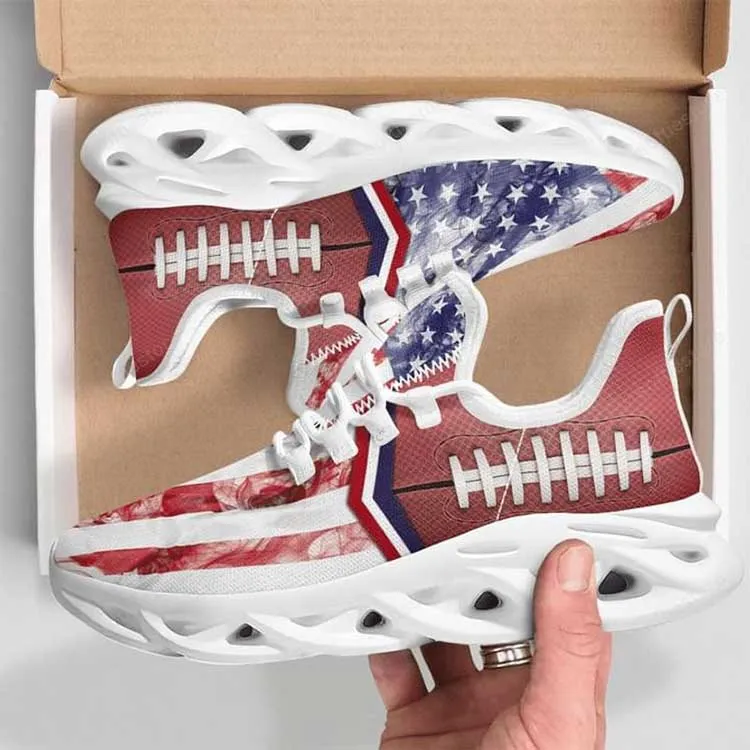 USA Flag America Patriotic 4th of July Football Lover Clunky Sneakers