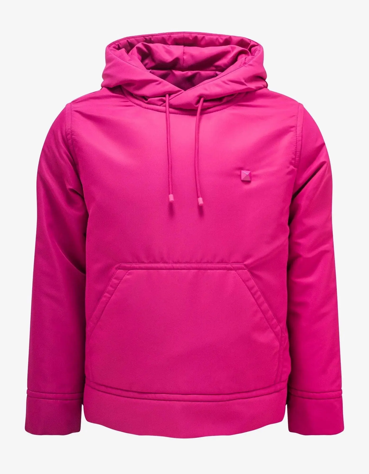 Valentino Garavani Pink PP Stud Detail Nylon Hoodie