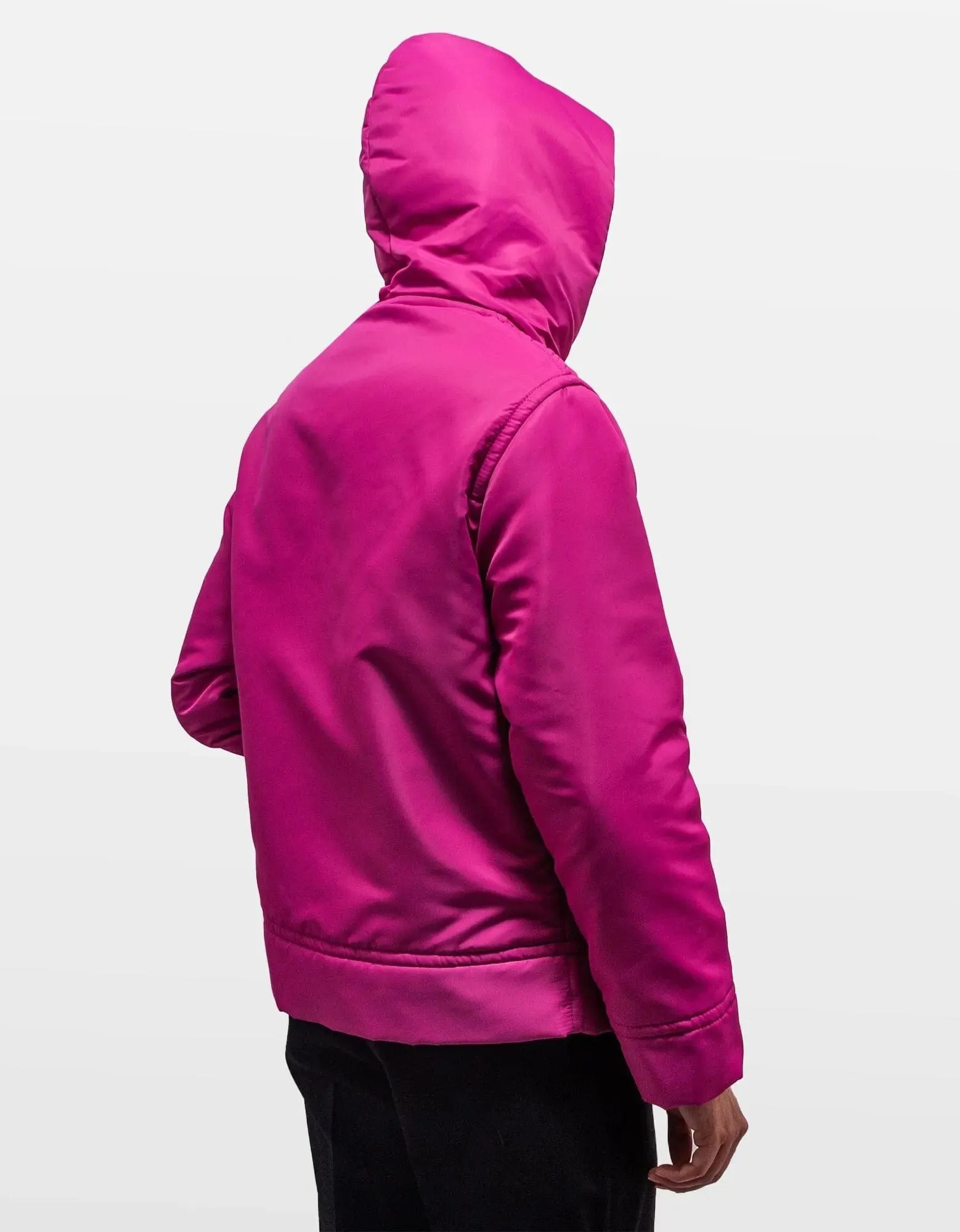 Valentino Garavani Pink PP Stud Detail Nylon Hoodie