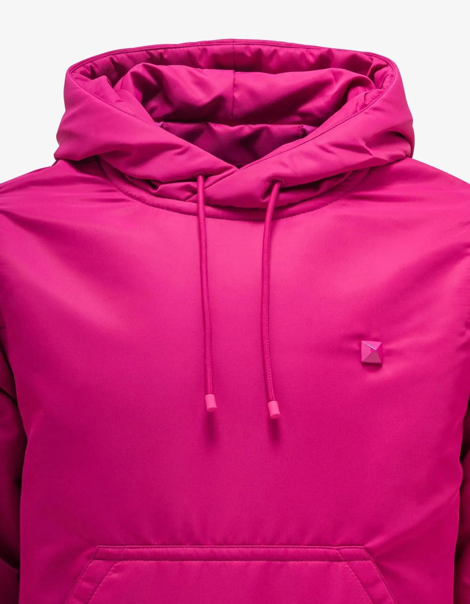 Valentino Garavani Pink PP Stud Detail Nylon Hoodie