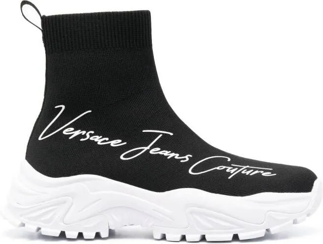 Versace Jeans Couture logo-print high-top sneakers Black