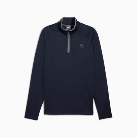 Waffle Fleece Quarter-Zip Men's Golf Top | Deep Navy | PUMA Exclusion List | PUMA 