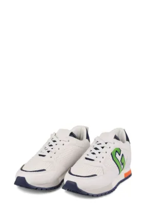 White/Green New York Low Top Colourblock Trainers - Kids