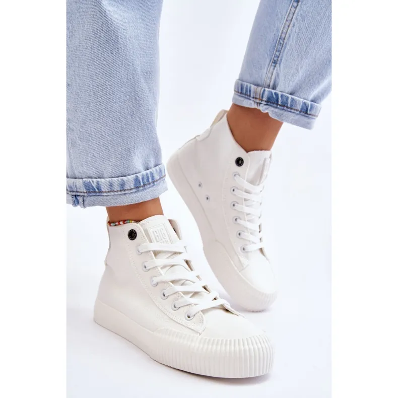 Women's Big Star Fabric High Top Sneakers LL274445 White