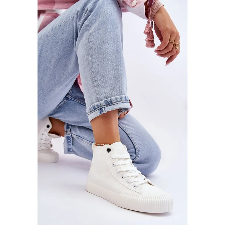 Women's Big Star Fabric High Top Sneakers LL274445 White