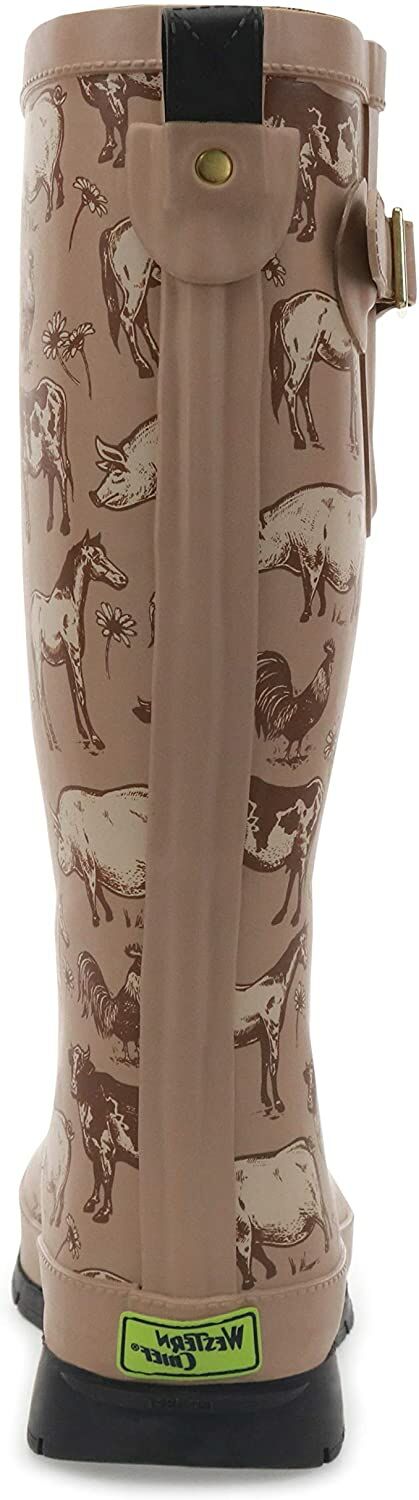 Women's Tall Friendly Farm Rubber Boot in Tan