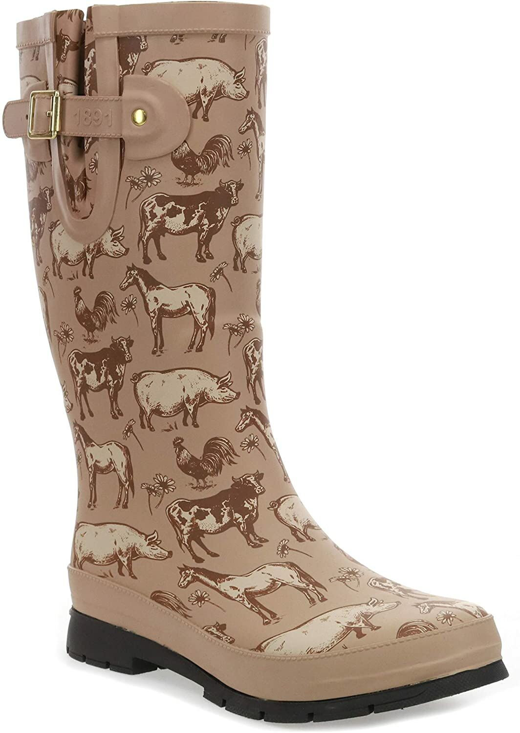 Women's Tall Friendly Farm Rubber Boot in Tan