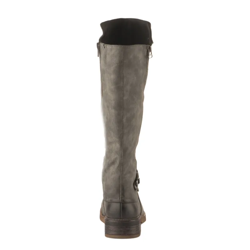 Women’s Rieker Fabrizia 52 Tall Boot – Smoke/Nero