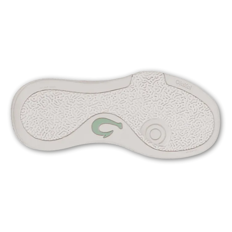 Women's Olukai Anau Pickleball Shoes Color: Bright White / Pale Mint