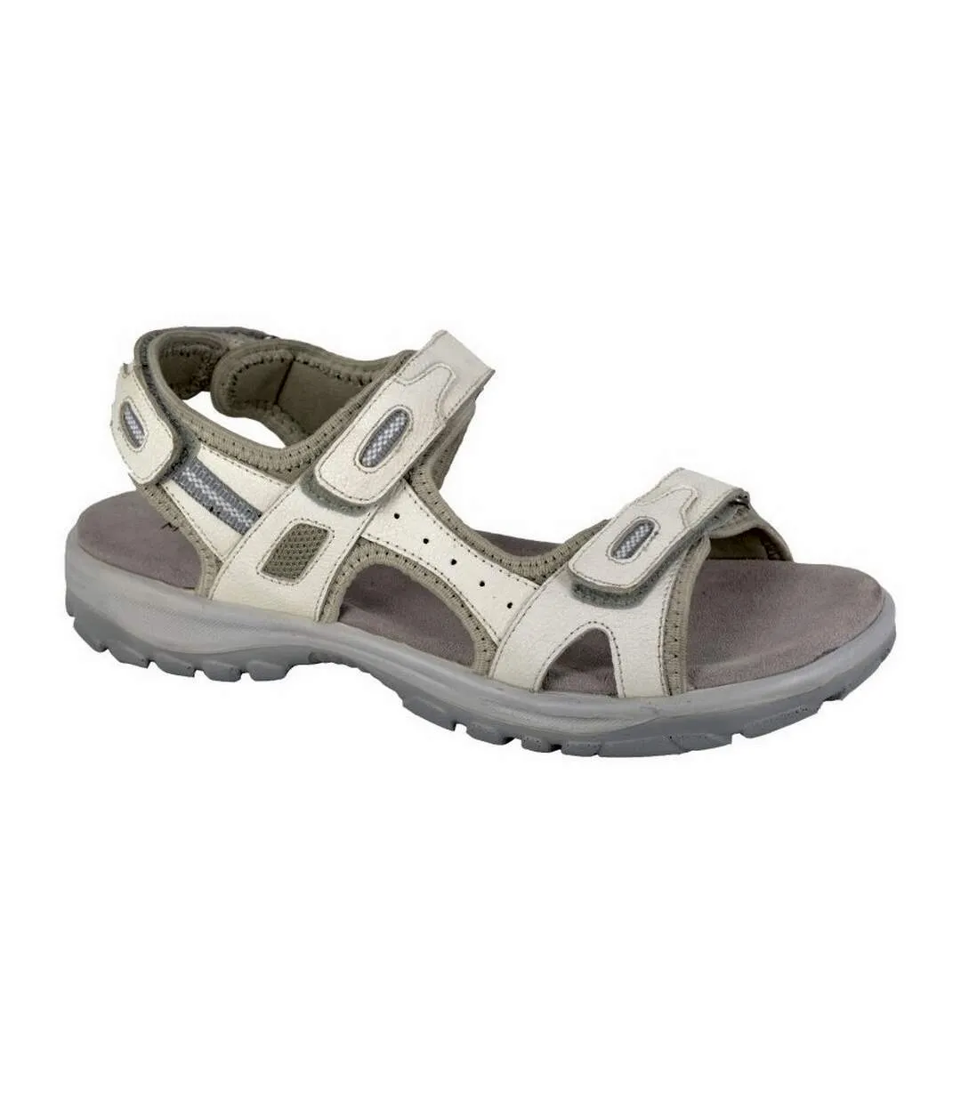 Womens/ladies leather sports sandals white Mod Comfys