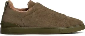 Zegna Triple Stitch leather sneakers Green