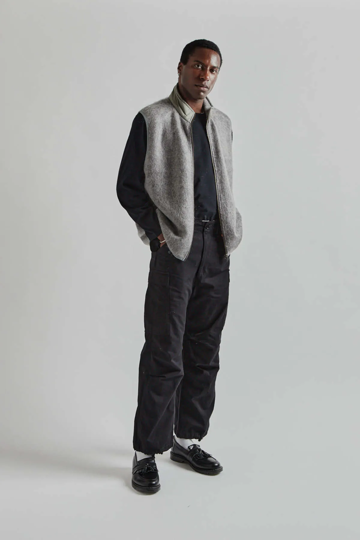 Zip-Up Mohair Vest - Heather Gray